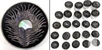 Antique Asethetic 1860 to 1900 buttons. peacock was the main symbol of the movement