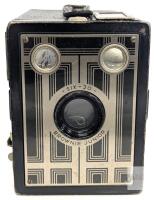 Kodak Brownie Junior Six-20 Box Camera, 620 Film, Dual Viewfinders, Art Deco Faceplate SEE DESCRIPTION