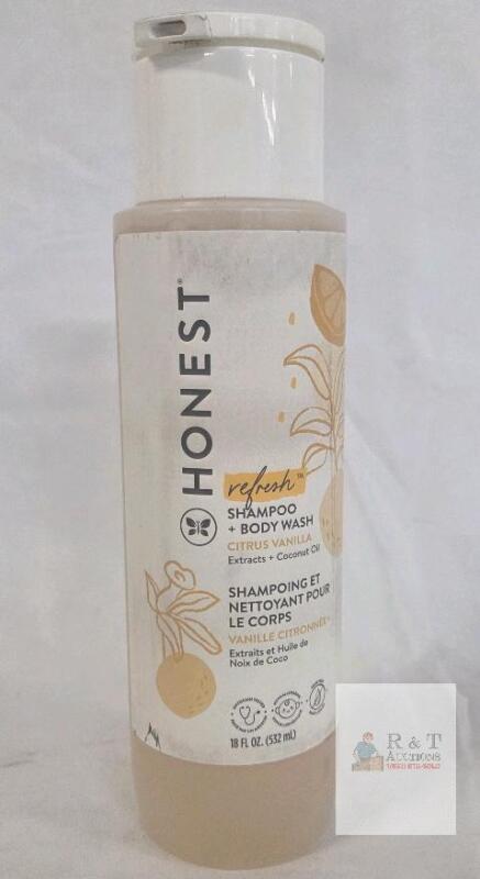 Honest Refresh Shampoo + Body Wash, Citrus Vanilla, 18 fl oz, Cruelty-Free, Recyclable Bottle ONLINE RETURN VOLUME COULD BE LESS THAN LISTED