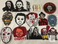 13-Piece Iron-On Horror Movie Villain Patches Set &ndash; Michael Myers, Freddy, Jason, Chucky, Pennywise