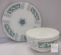 Coalport Revelry Adam Green Bone China Side plate & Bowl, England, Gold Trim, Cherub Motif