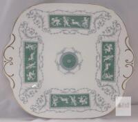 Coalport Revelry Adam Green Square Bone China Plate, 9.5" Gold Trim, England, Cherub Design