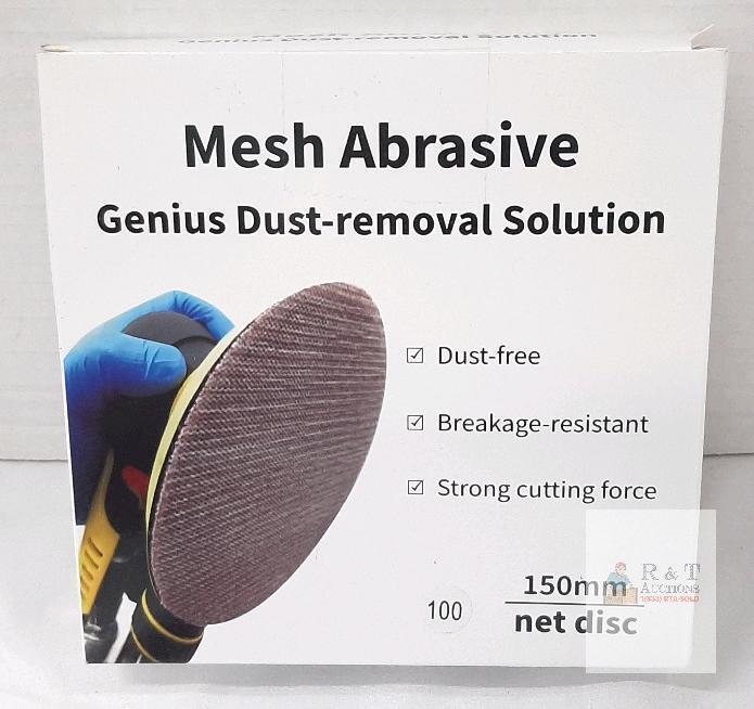NEW 6" (150mm) Mesh Abrasive Net Discs, P100 Grit, 25 Pack, Dust-Free, Hook & Loop, X004PTIEUL
