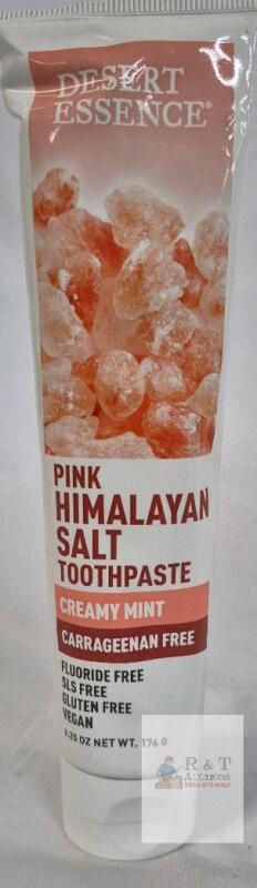 NEW Desert Essence Pink Himalayan Salt Toothpaste, Creamy Mint, 6.25 oz, Fluoride Free, Vegan