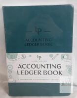 Legend Planner Accounting Ledger Book, 7"x10", Eco Leather, 120gsm, 7,644 Entries, Dark Teal