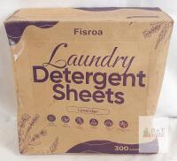 Fisroa Lavender Laundry Detergent Sheets 300 Loads XYC-09, Phosphate-Free, Fast Dissolve