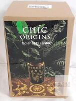Chic Origins Solar LED Lantern, Black Metal, Outdoor Decorative, Floral Pattern Projection, SKU: X004JLLUAN