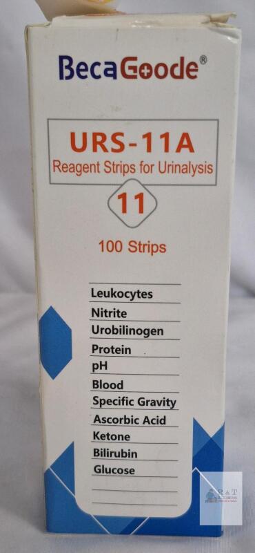 BecaGoode URS-11A Urinalysis Test Strips, 11 Parameters, 100 Count, Exp. 10/2027, Lot 251u2701