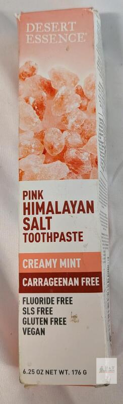 Desert Essence Pink Himalayan Salt Toothpaste Creamy Mint 6.25oz Fluoride & SLS Free Vegan