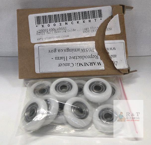 10x 625ZZ Ball Bearing Guide Wheels, Double Shielded, Plastic/Steel, 5x16x5mm, China