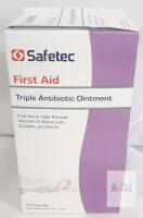 Safetec Triple Antibiotic Ointment, 144 Packets, 0.5g Each, First Aid for Cuts and Burns