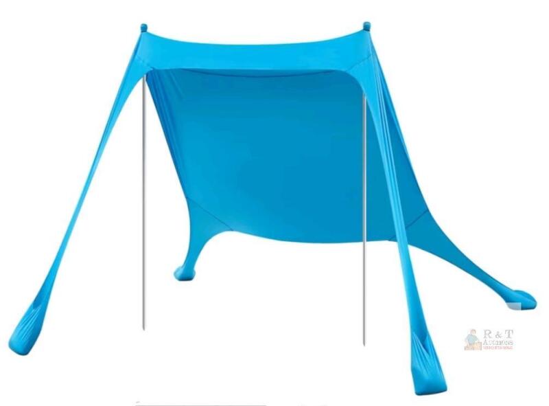 Pop Up Beach Tent Sun Shelter, 6.8x6.5x6.5ft, UPF 50+, 2 Aluminum Poles, Sand Shovel, Blue