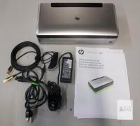HP OfficeJet 100 Mobile Inkjet Printer, Wireless/Bluetooth, Power Adapter, Compact, Legal Size-powers up sold as is