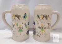 Steam Whistle 1L Oktoberfest Ceramic Beer Steins Set of 2 &ndash; Promotional Canadian Pilsner Mugs
