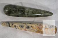 Labradorite & Crazy Lace Agate Polished Massage Wands, 6in, Set of 2, Crystal Healing Tools