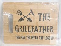 The Grillfather Bamboo Cutting Board, 9.45"x5.91", Father's Day Gift, Novelty Kitchen Decor, New