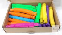 18-Piece Multicolor Pop Tubes Fidget Sensory Toys, 7in Compact, 19.7in Extended, For Ages 3+