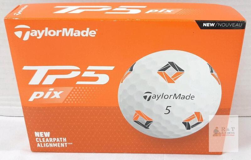 TaylorMade TP5 pix Golf Balls 12-Pack, 5-Layer Urethane, ClearPath Alignment, 2024 Model