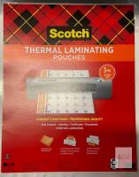 Scotch 3 Mil Letter Size Thermal Laminating Pouches, 100 Pack, 8.9x11.4 in, Photo Safe
