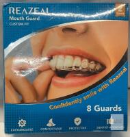 Reazeal Mouth Guard 8-Pack, Custom Fit, 2 Sizes, 3-in-1 Anti-Grinding, Sports, Teeth Whitening