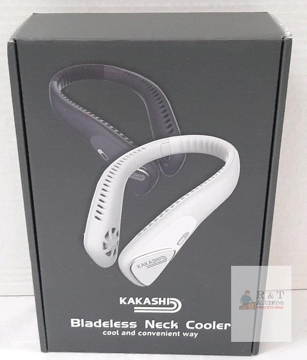 Kakashi F70 Bladeless Neck Cooler, 6000mAh, 3 Speeds, Portable, Rechargeable, White/Black