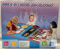 Oripira Music Mat 001 Blue &ndash; 2-in-1 Electronic Jam Playmat, 13 Keys, 5 Drum Pads, 4 Instrument Sounds