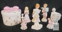Porcelain Figurine and Trinket Box Set &ndash; Angels, Cherubs, Girls,