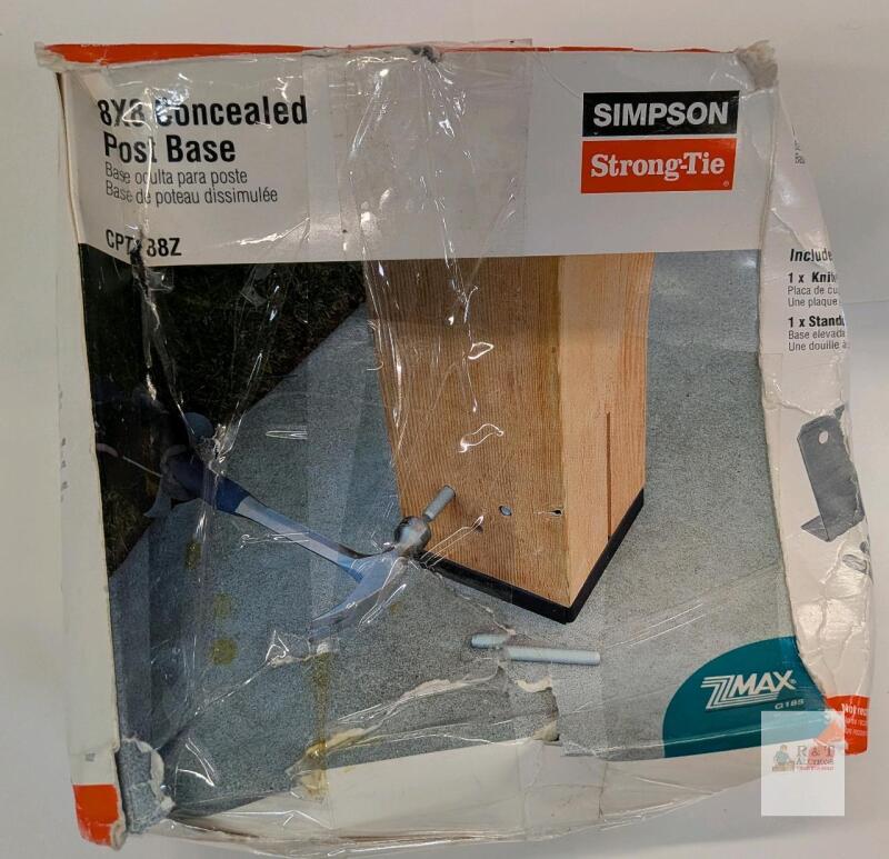 Simpson Strong-Tie CPT88Z Concealed Post Base for 8x8 Wood Posts, ZMAX Galvanized Steel Kit