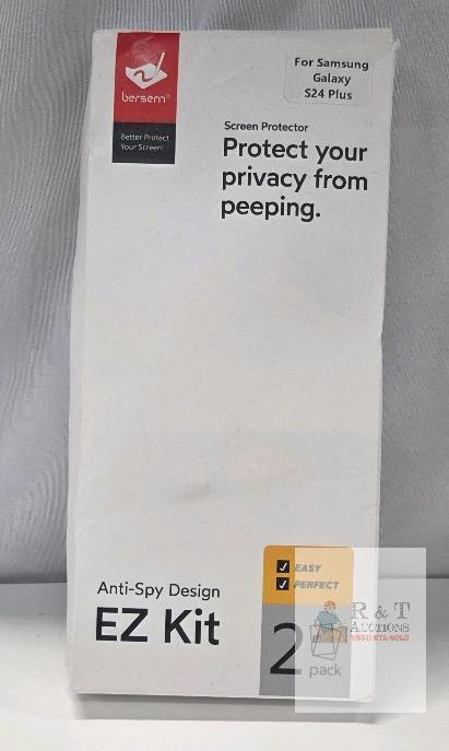 BERSEM Privacy Tempered Glass Screen Protector for Samsung Galaxy S24 Plus, 2-Pack, 9H, EZ Kit