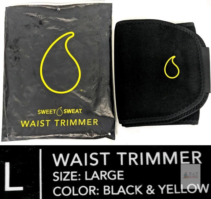 Sweet Sweat Waist Trimmer Belt Large Black & Yellow, Neoprene