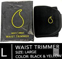 Sweet Sweat Waist Trimmer Belt Large Black & Yellow, Neoprene