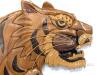 Handcrafted Intarsia Wood Tiger Wall Hanging, 15.5"x14", Multi-Hardwood, 3D Relief Wildlife Art - 2