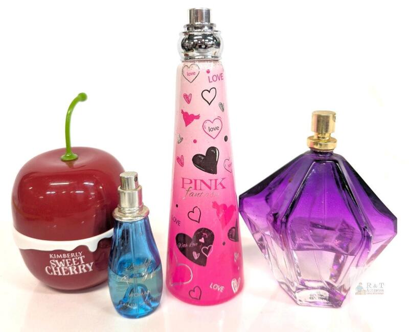 Kimberly Sweet Cherry, Pink Fantasy, David&rsquo;s Perfume, Assorted Women&rsquo;s Fragrances,Volumes lower than listed on bottles, likely past any best before dates