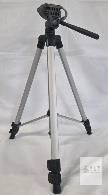 Samsonite Camera Tripod, Pan/Tilt Head, Flip Locks, 50" Max Height, Aluminum, Taped Quick Release