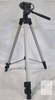 Samsonite Camera Tripod, Pan/Tilt Head, Flip Locks, 50" Max Height, Aluminum, Taped Quick Release