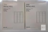 2 NEW Baseline BL58260 3000 Mailing Labels, 1" x 2-5/8", 100 Sheets, White, UPC 718103367929