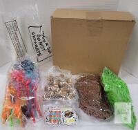 NEW 167 Piece Party Supplies Set, Serves 24, Cups, Straws, Keychains, Stickers