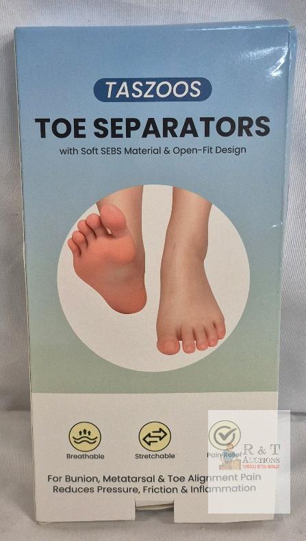 NEW Gel Toe Separators, SEBS Material, 2 Pairs Beige & White, One Size, Metatarsal Pads, X004TA8EYH