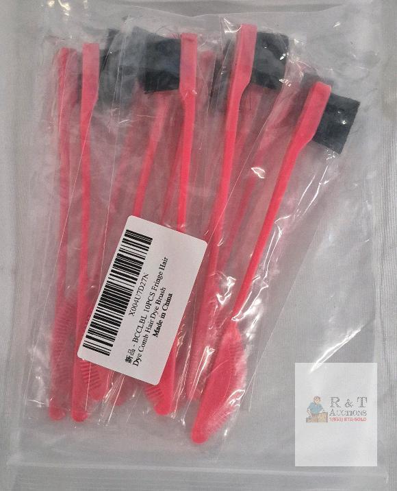 NEW 10pcs Pink Hair Dye Comb Brush Set, Dual-Ended, Synthetic Bristles, X004U7D27N