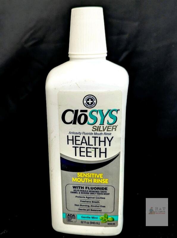 NEW CloSYS Silver Anticavity Fluoride Mouth Rinse 32 fl oz Gentle Mint Exp 2028 Sensitive Formula