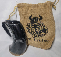 The Viking OX / Buffalo Horn Mug & Travel Bag - New