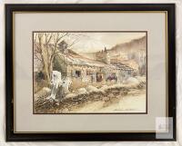 William Biddle Signed Limited Edition Print 232/795, Framed 23"x29", Barn Landscape