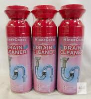 MineeCozee Foaming Drain Cleaner Aerosol 3-Pack, 16 oz Each, Lemon Scent, Exp 2028