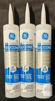 GE All Purpose Silicone 1, Clear, 10.1 fl oz (298mL), 3 Tubes, Window & Door, Waterproof Sealant