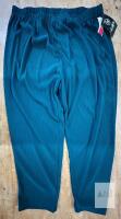 ALABUY 3X Plus Size Teal Pull-On Pants, Style 8057-02, 100% Polyester, Elastic Waistband