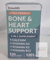 PrimeMD Extra Strength Calcium D3 K2 B12 Tablets, 120 Count, 1201mg, Bone & Heart Support