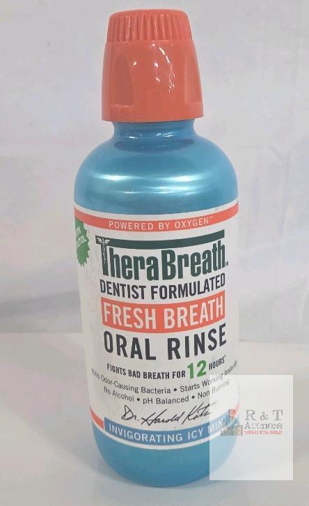 TheraBreath Fresh Breath Oral Rinse, Icy Mint, 16 fl oz, Alcohol-Free, pH Balanced, Vegan