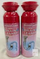 MineeCozee Drain Cleaner Aerosol Foam, 2 Pack, Lemon Scent, 17-20oz, Exp 7/2028