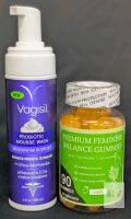 Vagisil Probiotic Mousse Wash Menopause Support 6 fl oz & Feminine Balance Lemon Gummies 90ct Note: Online returns. Volumes may be lower than listed
