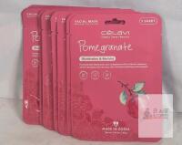 11 PACK C&eacute;laVi Pomegranate Facial Mask, Illuminates & Revives, Paraben/Sulfate/Oil-Free, Made in Korea